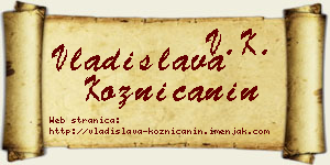 Vladislava Kozničanin vizit kartica